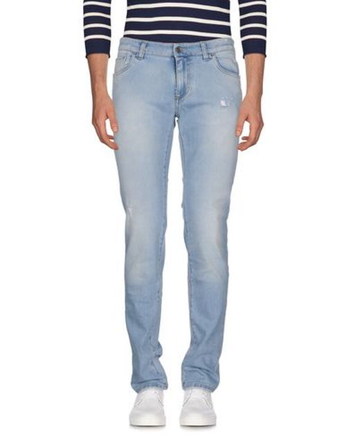 Man Jeans Blue Size 38 Cotton, Elastane, Viscose, Polyester, Polyurethane