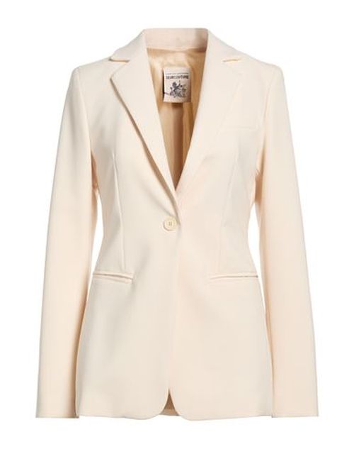Woman Blazer Ivory Size 10 Polyester, Virgin Wool, Elastane