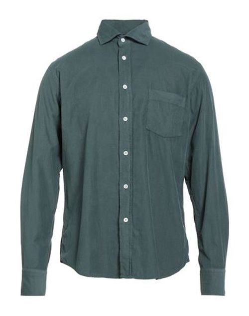 Man Shirt Dark green Size S Cotton