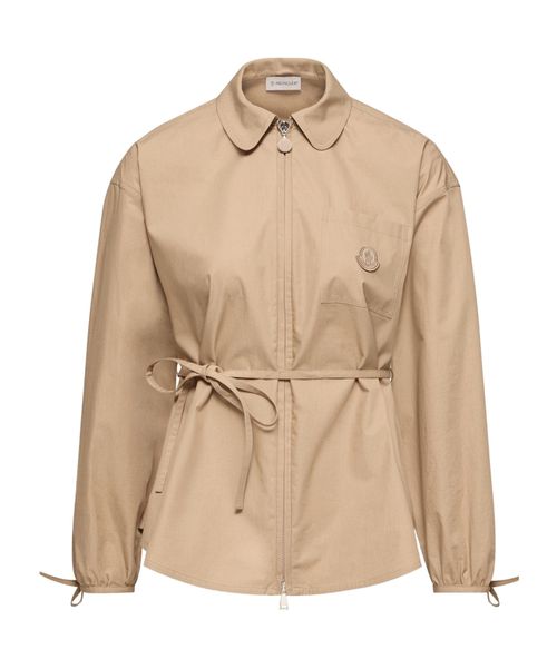Cotton Poplin Zip-Up Shirt Jacket