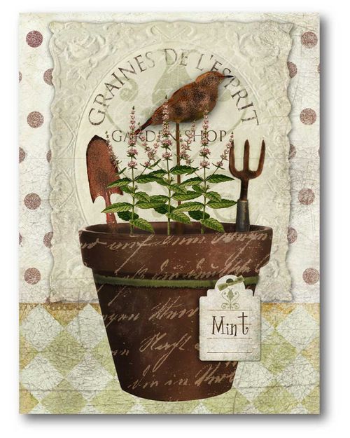 Wall Decor "Herbpot Mint"