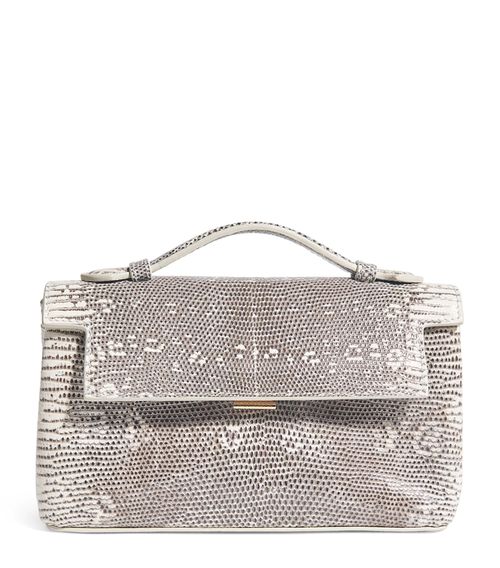 Analeena Lizard Skin Top-Handle Bag
