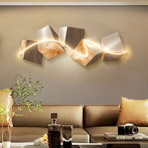 1000mm Décoration Murale LED Géométrique Abstraite en Acrylique