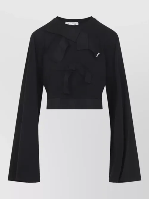 Lanvin - grosgrain bow cotton cropped top