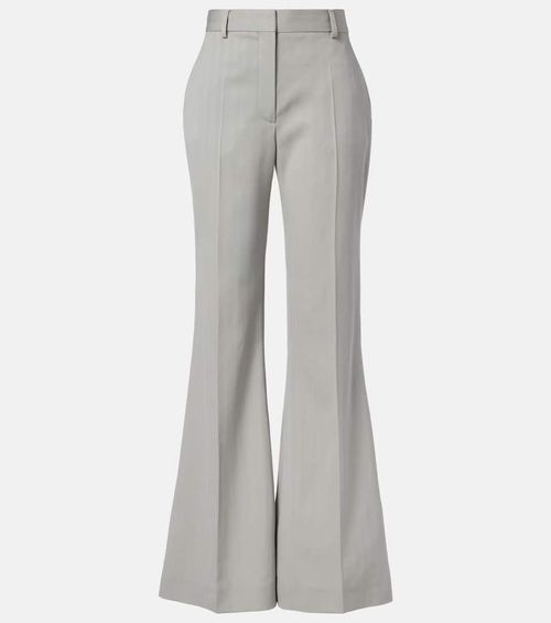 Striped wool wide-leg pants