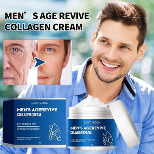 Men'S Collagen Face Cream Lifting Firming Fade Fine Lines Gentle Moisturizing Reduce Wrinkles Dark Spot Anti-Aging Improve Dullness Skin Hydrating Cre