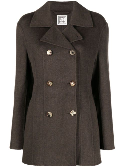 Tailored double-breasted jacket - Brown