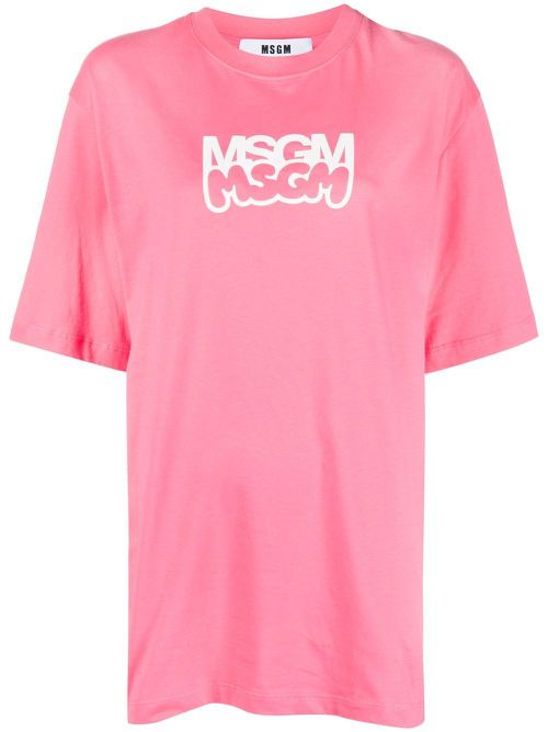 Logo-print cotton T-shirt - Pink