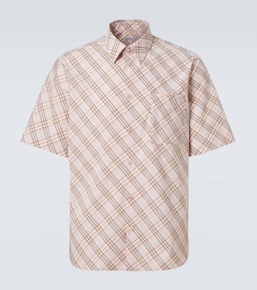 Check cotton bowling shirt