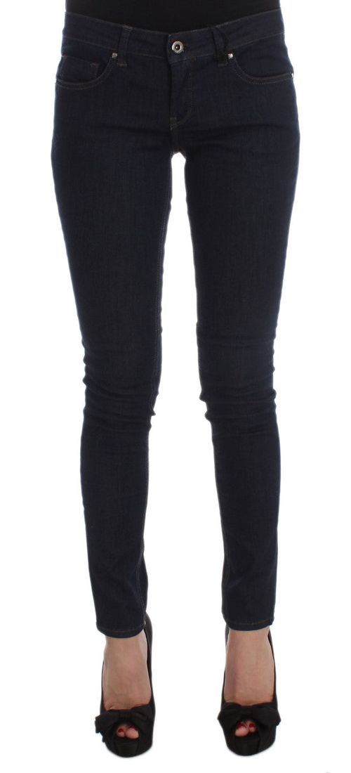 Cotton Blend Slim Fit Jeans — Blue