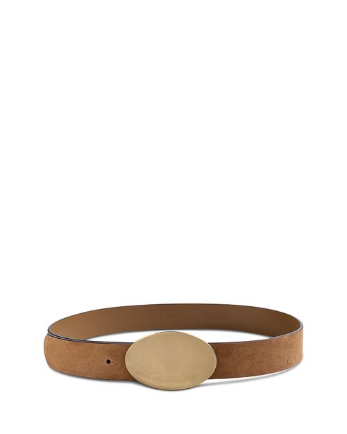 Women's Oval Plaque Suede Belt