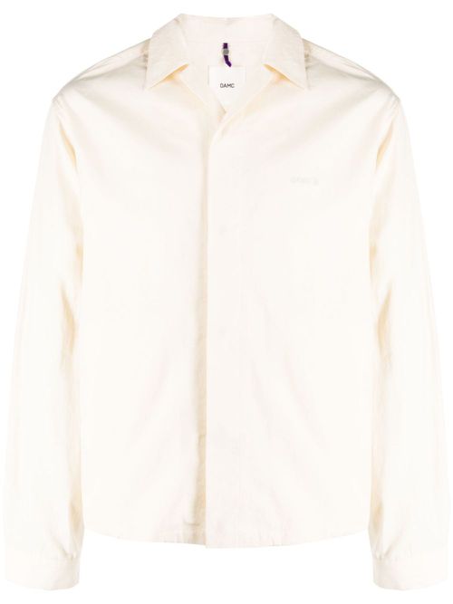 Logo-patch cotton shirt - Neutrals