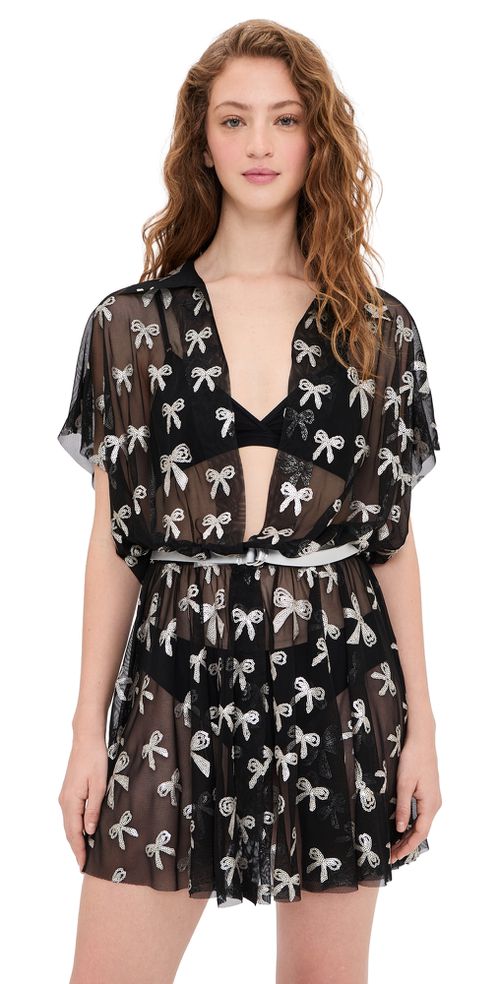Super Oversized Boyfriend Mini Dress Black/Silver