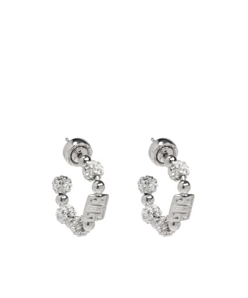 Crystal-embellished hoop earrings