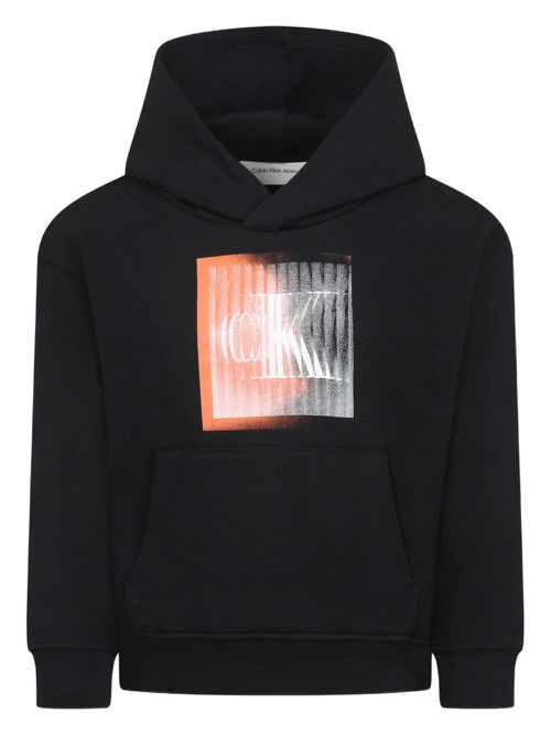 Logo-print hoodie - Black