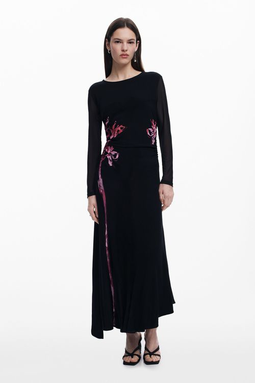 Asymmetric lily long dress