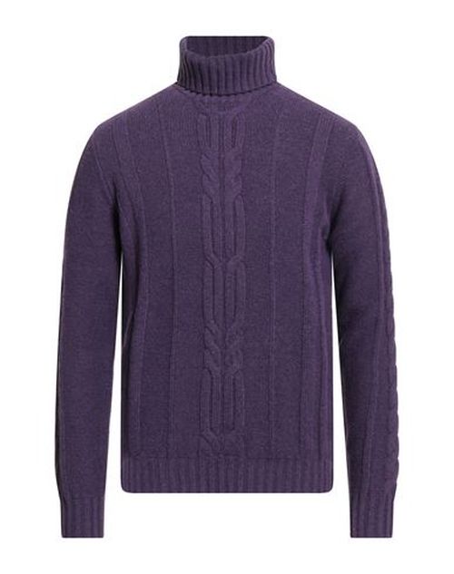 Man Turtleneck Purple Size 40 Merino Wool, Alpaca wool, Polyamide