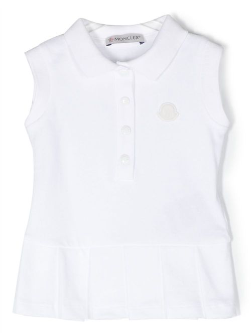 Sleeveless polo shirt dress - White