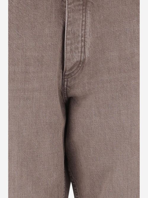 Cotton Denim Jeans — Brown