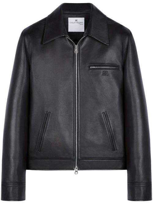 Leather shirt jacket - Black