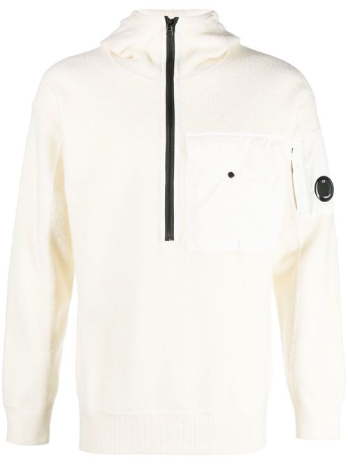Lens half-zip sweatshirt - White