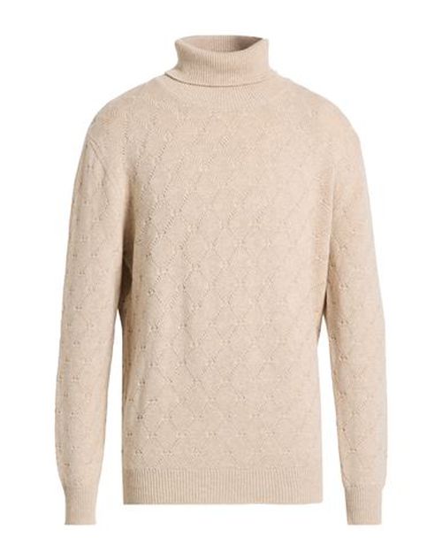 Man Turtleneck Beige Size 44 Cotton, Wool, Cashmere