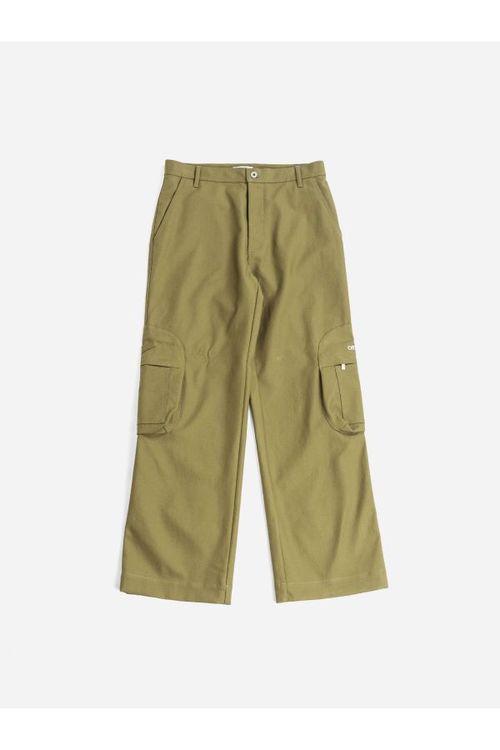 Wide-Leg Cargo Cargo Pants — Green