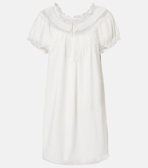 Dôen Daphne lace-trimmed cotton poplin minidress
