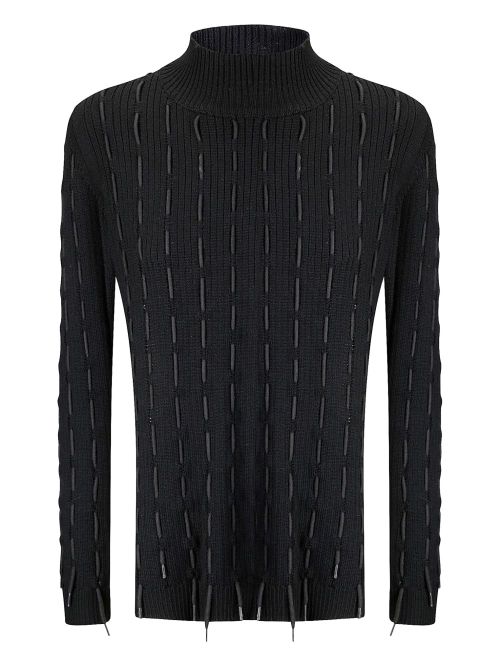 INSTITUTION ribbed turtleneck sweater - Black
