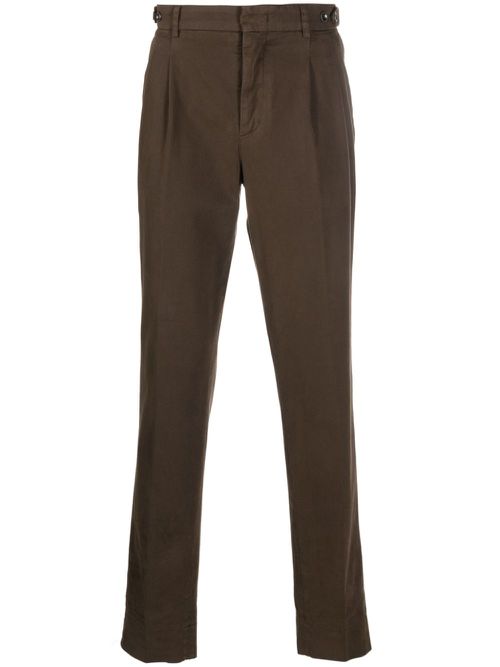 Waist-tab cotton trousers - Brown