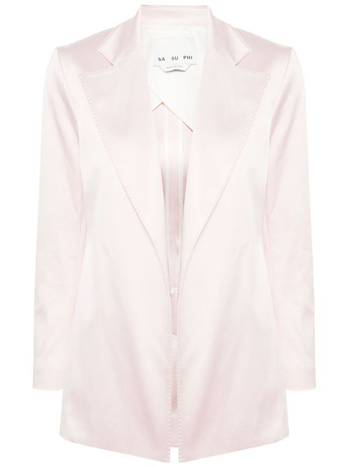 Silk notch-lapel blazer - Pink