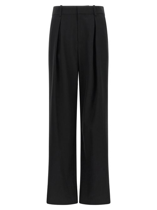 Wide-Leg Virgin Wool Trousers — Black