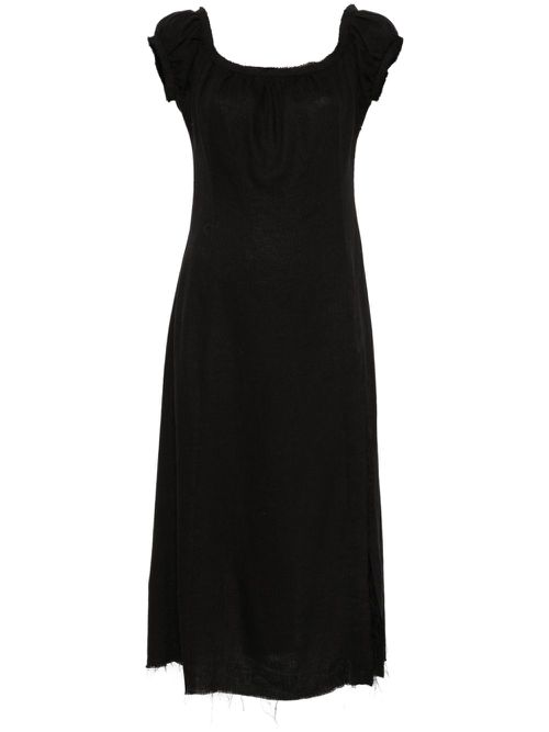 Frayed midi dress - Black
