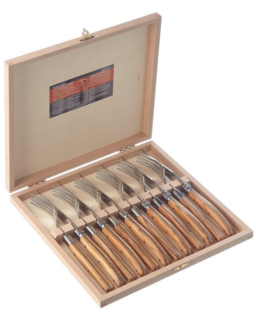 Laguiole Olive Wood Handle 12pc Flatware Set
