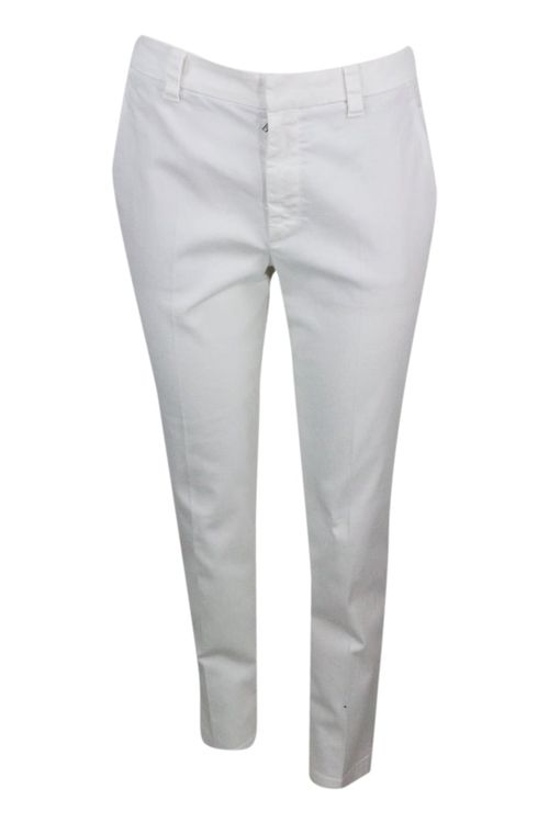 Garment-dyed Stretch Cotton Drill Cigarette Trousers