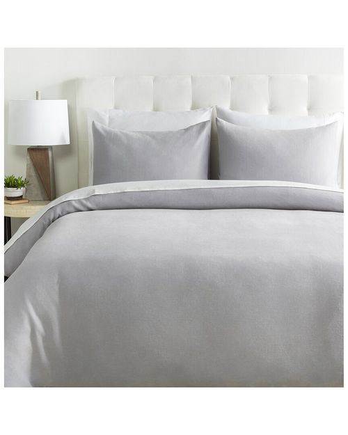 Surya Dawson Light Gray Duvet Set With Two Standard Shams
