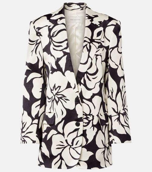 Floral satin blazer