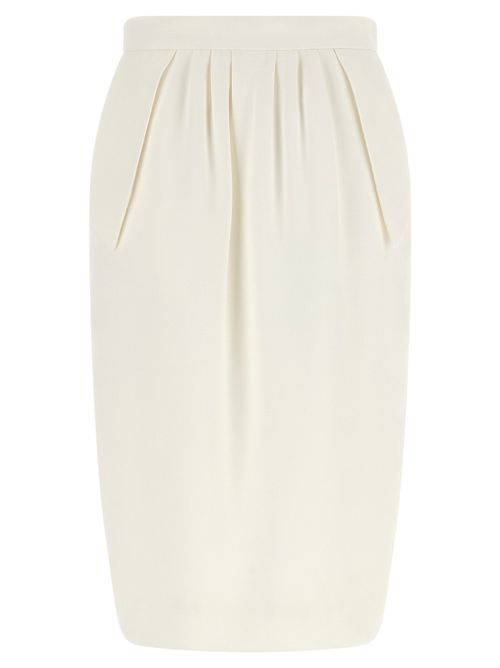 Pencil Skirt with Front Pincers Skirt — Ivory