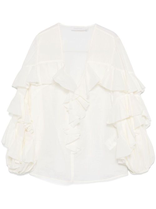Ruffled blouse - White