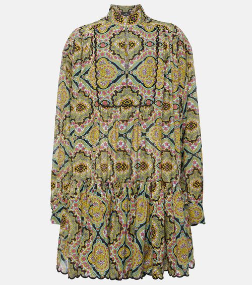 Printed cotton shirt dress