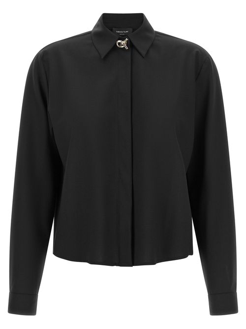 Gold Knot-Embellished Shirt — Black