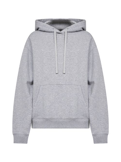 Cotton with Pleated Insert Hoodie — Gray