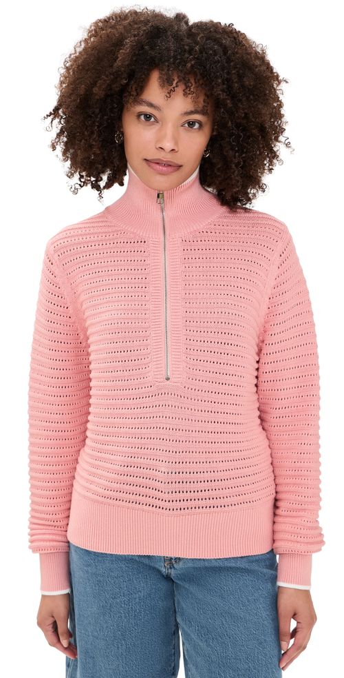 Morwenna Half Zip Knit Pullover Mellow Rose