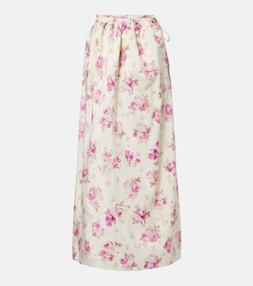 Floral silk midi dress