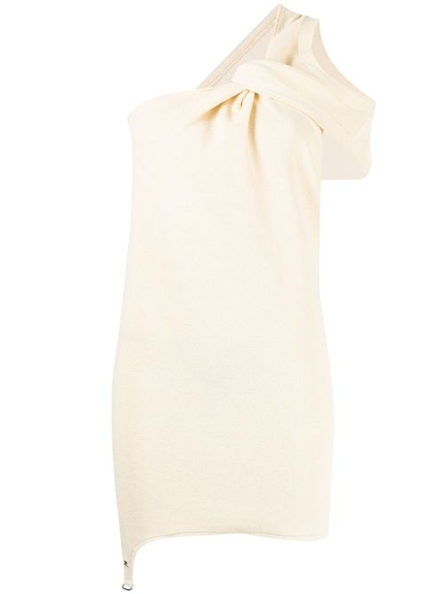 One-shoulder knotted minidress - White