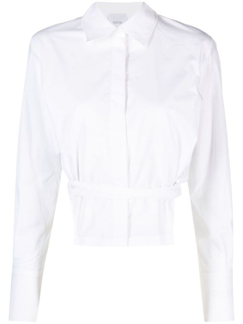 Cropped cut-out shirt - White