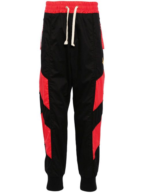 Orb-embroidery cotton track pants - Black
