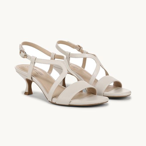 Stride Shoes Nolita Dress Sandal Bone Faux Leather