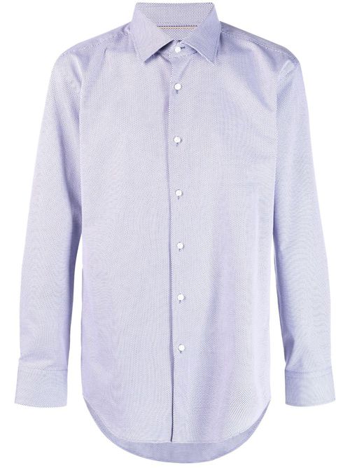 All-over micro-print shirt - Blue