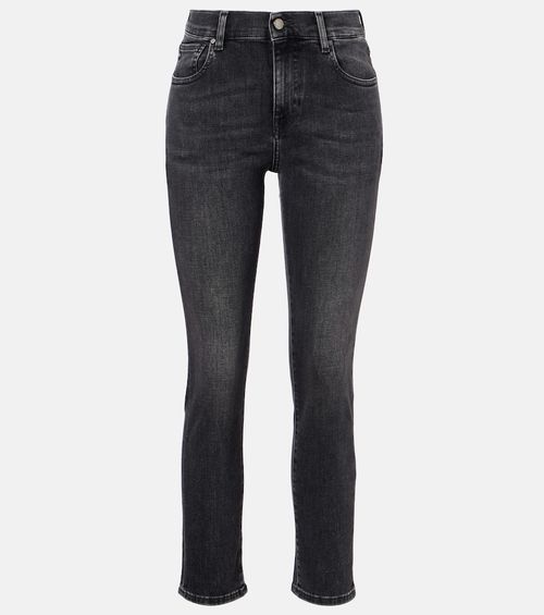 Cropped mid-rise slim jeans